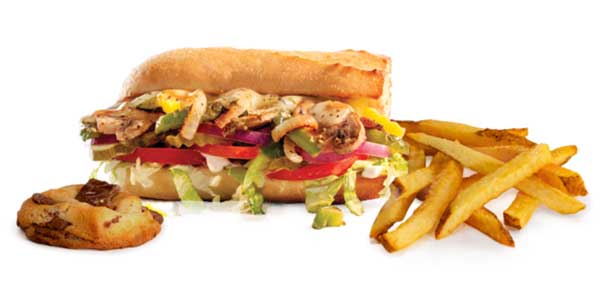 grilled oe cold veggie sub kids meal